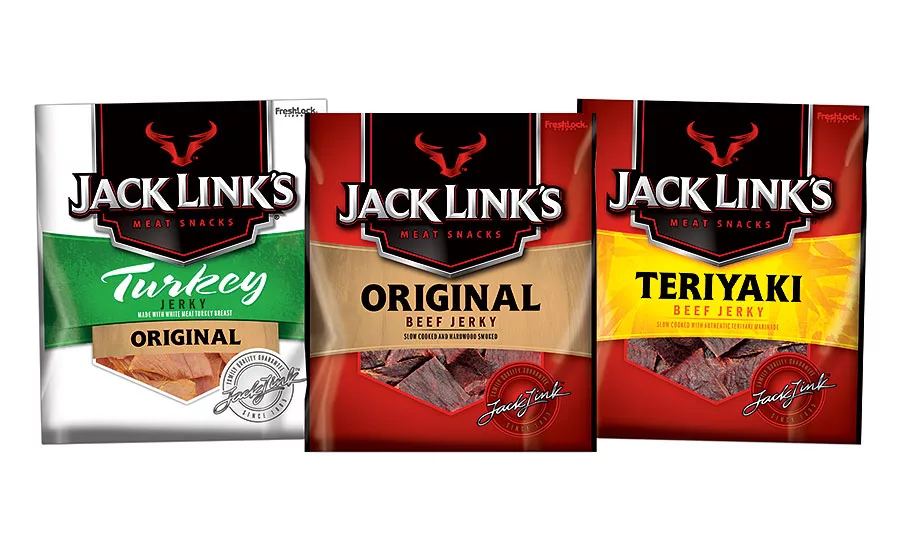 Jack Link's uses the Fresh-Lock press-to-close zipper on its jerky bags