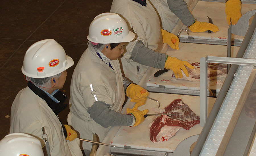 This May 2006 photo shows the expansion and renovation of Tyson Foods' Dakota City, Neb., processing floor