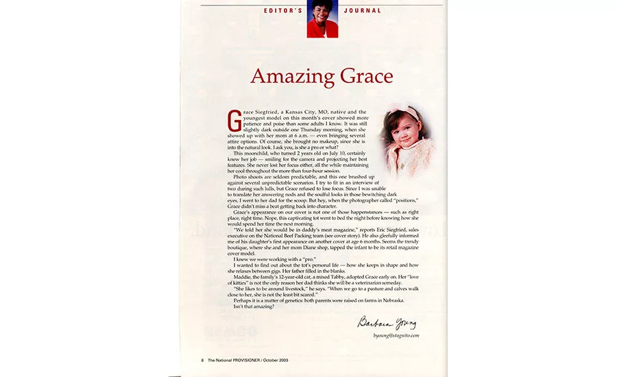 Editor's Journal by Barbara Young from the October 2003 issue of The National Provisioner