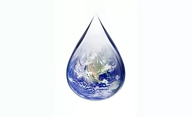 View of North America in Drop of Water