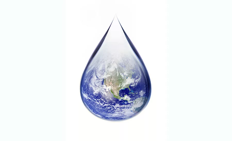 View of North America in Drop of Water