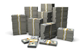 Stacks of One-Hundred Dollar Bills