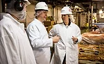 Brittany Scopa, operations manager, and Brandon Speight, food safety manager, of Smithfield Foods