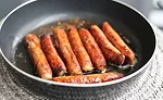 Breakfast Sausage Links in Frying Pan
