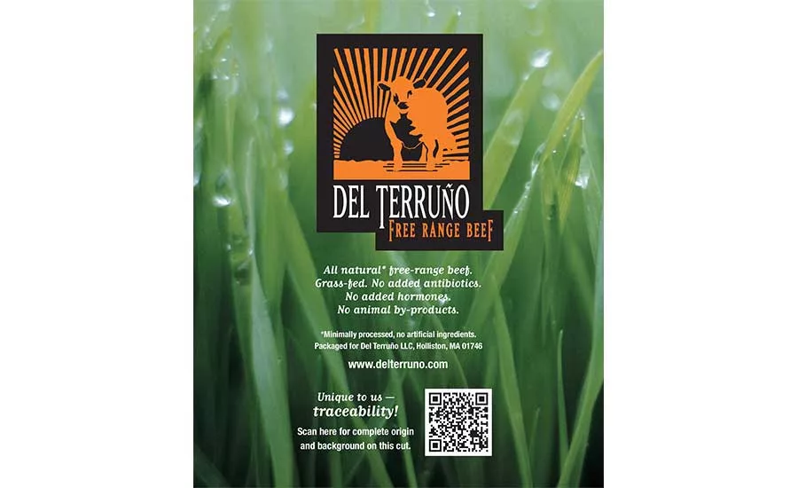 Del Terruño Free Range Beef with QR code