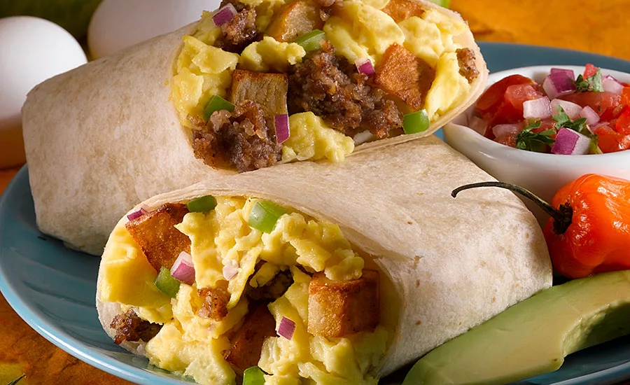 Breakfast Egg and Sausage Wrap