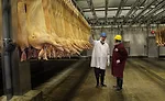 David Bulgarelli, of Rantoul Foods, and Andy Hanacek, of The National Provisioner, discuss unique aspects of the Rantoul Foods plant's process