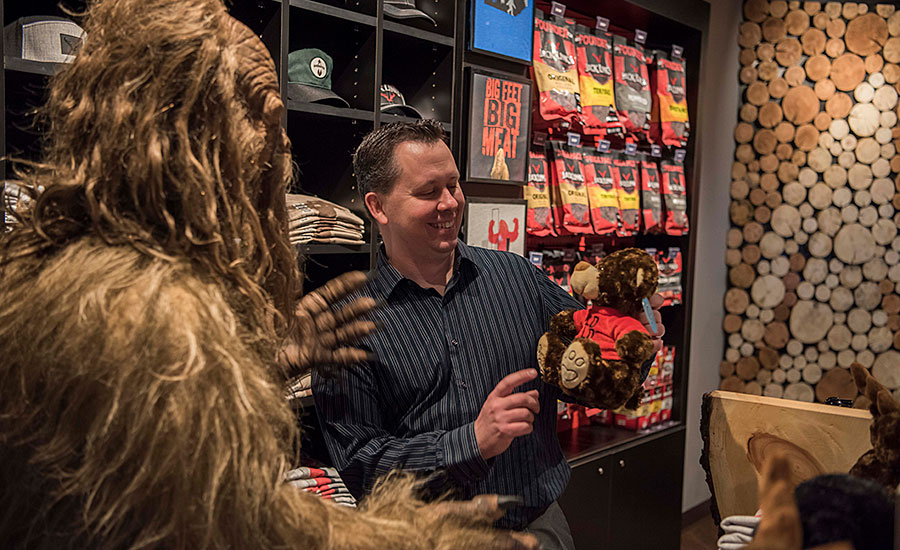 Andy Hanacek and Sasquatch Tour the Jack Link's Wild Side Retail Store