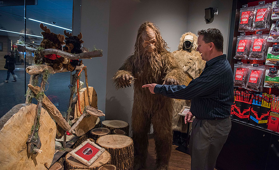 Andy Hanacek and Sasquatch Tour the Jack Link's Wild Side Retail Store