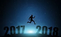 Man Jumping from 2017 Into 2018
