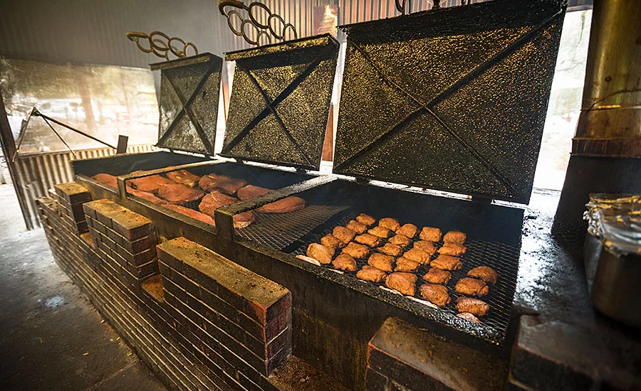 Various Meats Being Barbecued