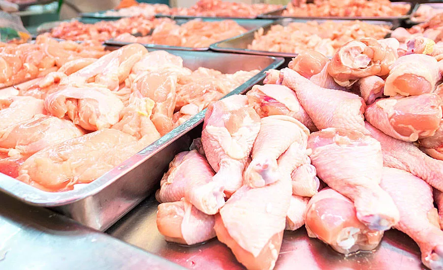 Pans of Raw Chicken