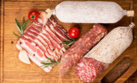 Various Pork Meats on Cutting Board