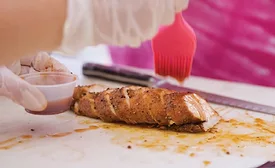 Slices of Turkey Being Basted