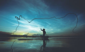 Fisherman Casting Net