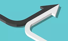 White and Black Arrows Aligned