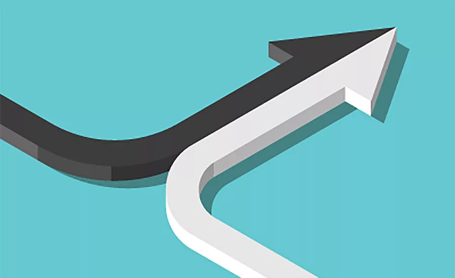 White and Black Arrows Aligned
