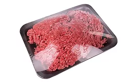 Ground Beef in Overwrap Packaging