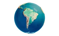 South America on Globe