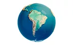 South America on Globe