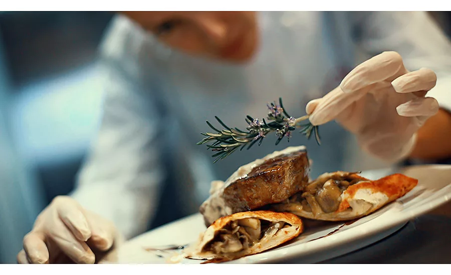 Meat Dish Topped with Rosemary