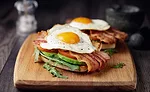 BLT Sandwich Topped with Egg