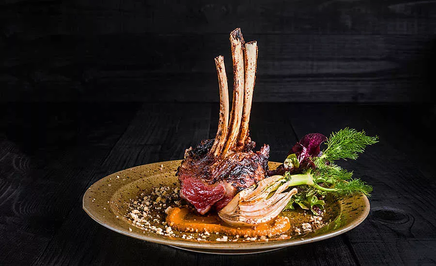 Holiday Dinner of Rack of Lamb