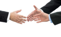 handshake in greeting or deal making