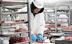 Omaha Steaks Employee at the Main Production Plant
