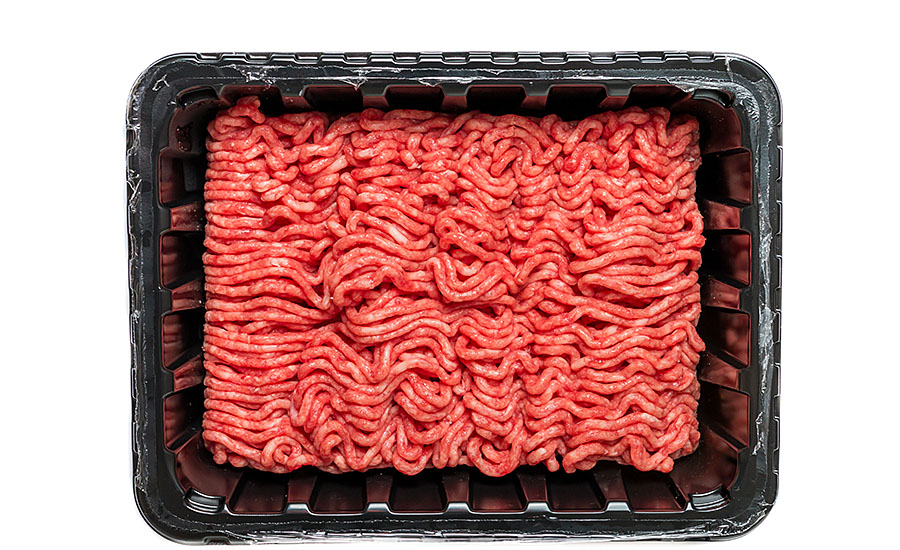 ground beef in a tray