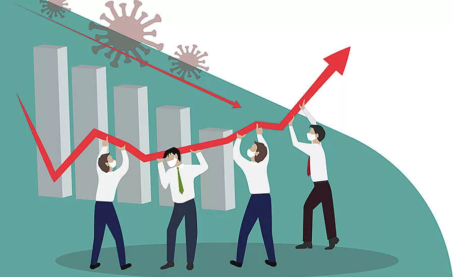 vector image of people and a graph