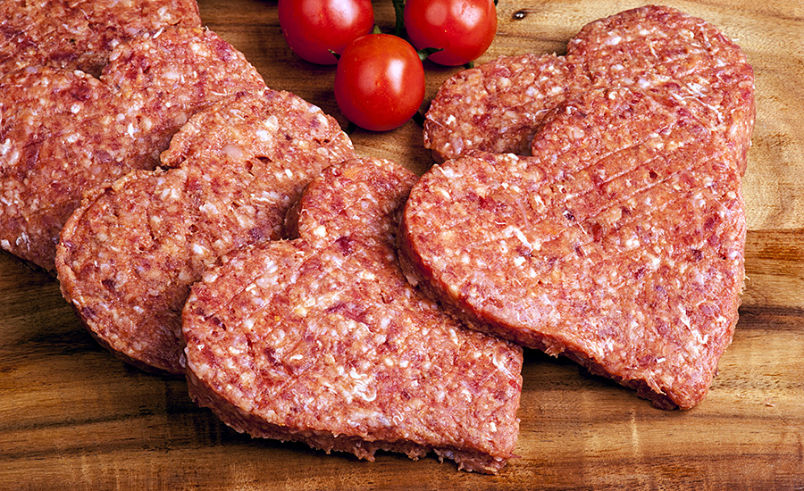 heart-shaped burgers