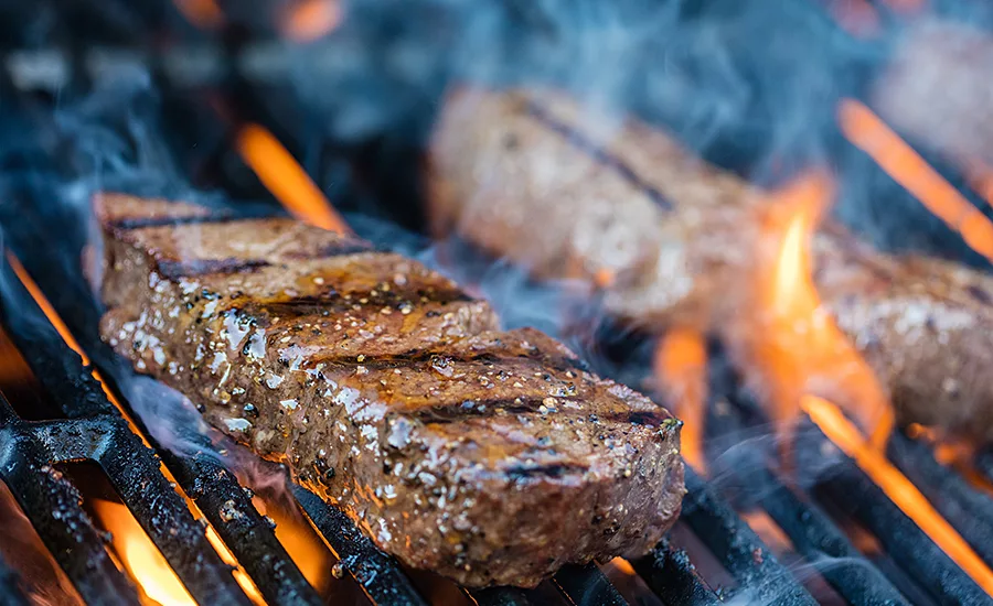 beef on a grill