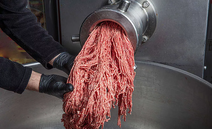 meat being ground up