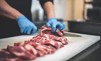 Food Processor Cutting Slices of Meat Food Processor Cutting Slices of Meat