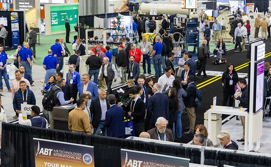 Overhead shot of IPPE event attendees.