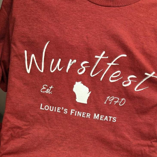 Close-up of Wurstfest t-shirt