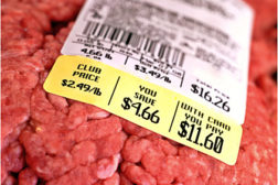 meat label, weighing