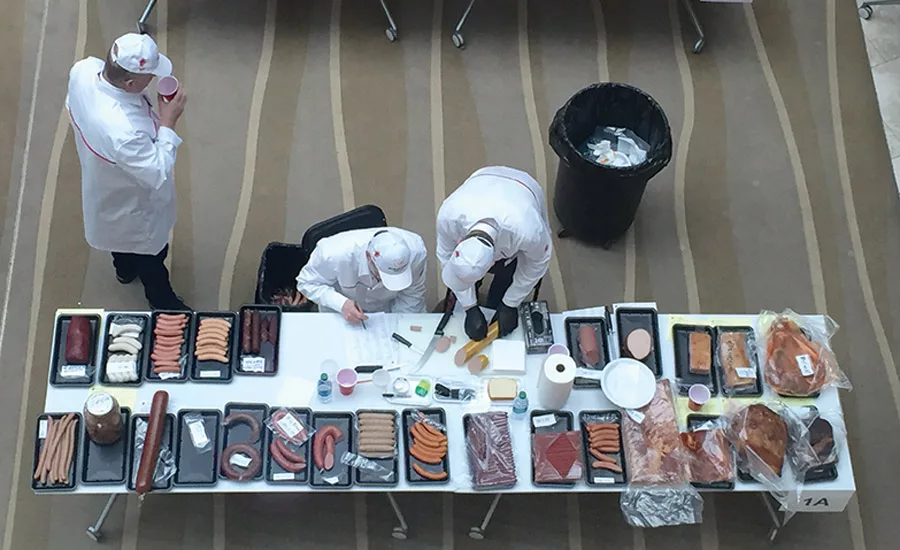 Members of the German Butchers Association flew to the U.S. to judge the more than 300 meat products that were submitted