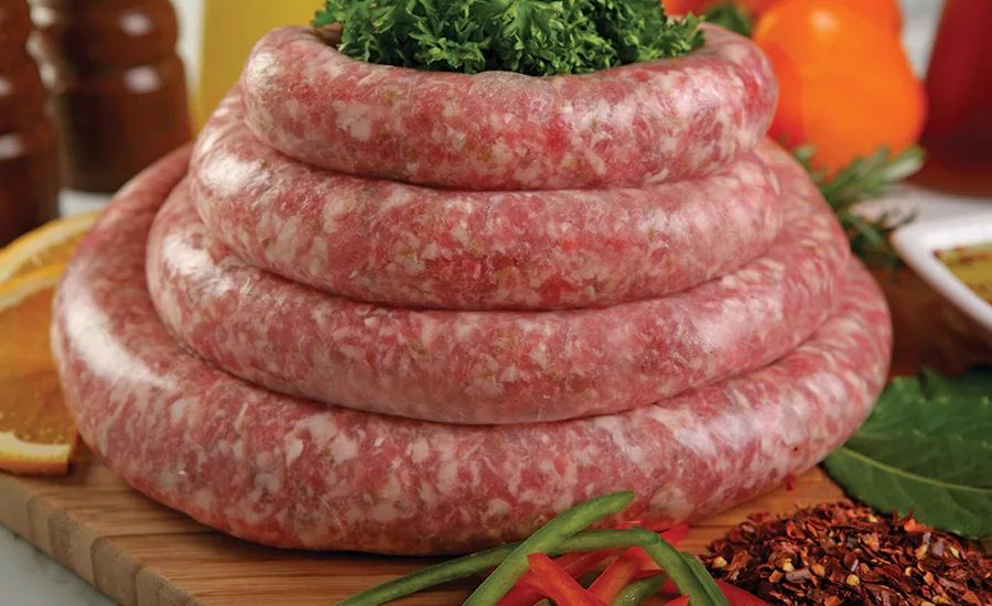 A roll of raw Italian sausage