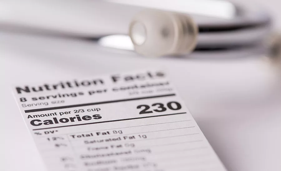 Food product nutrition label