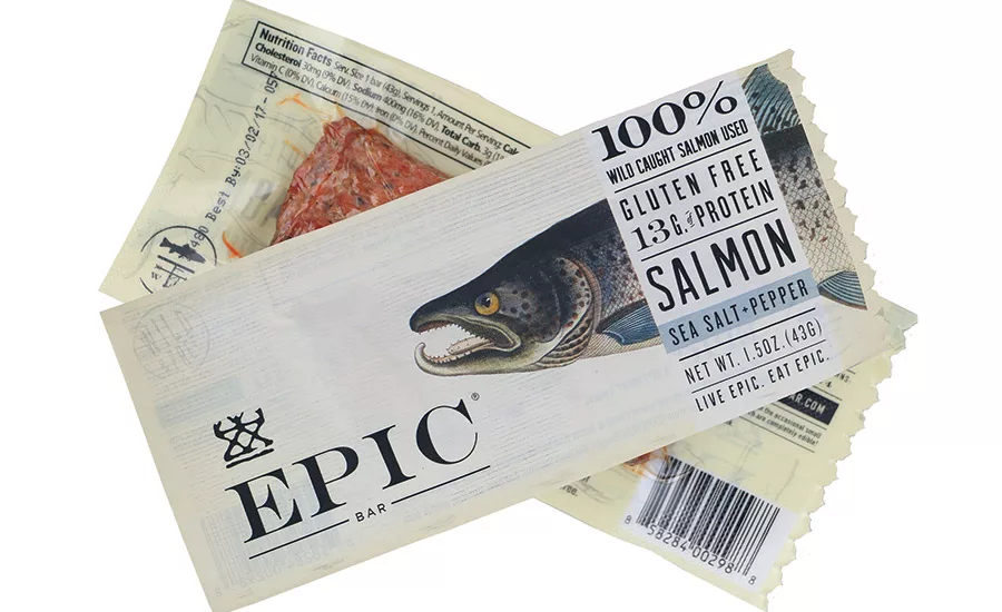 EPIC's Salmon Sea Salt Pepper meat protein bar