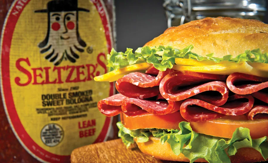 Bologna Sandwich Made With Seltzer's Double Smoked Sweet Bologna
