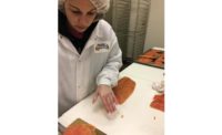 Shuckman's Employee Hand-Slices Fish