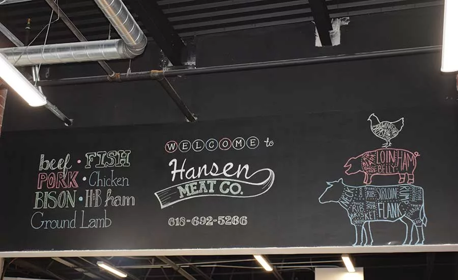 Hansen Meats Store Welcome Sign