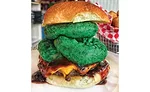 Hamburger with Green Onion Rings