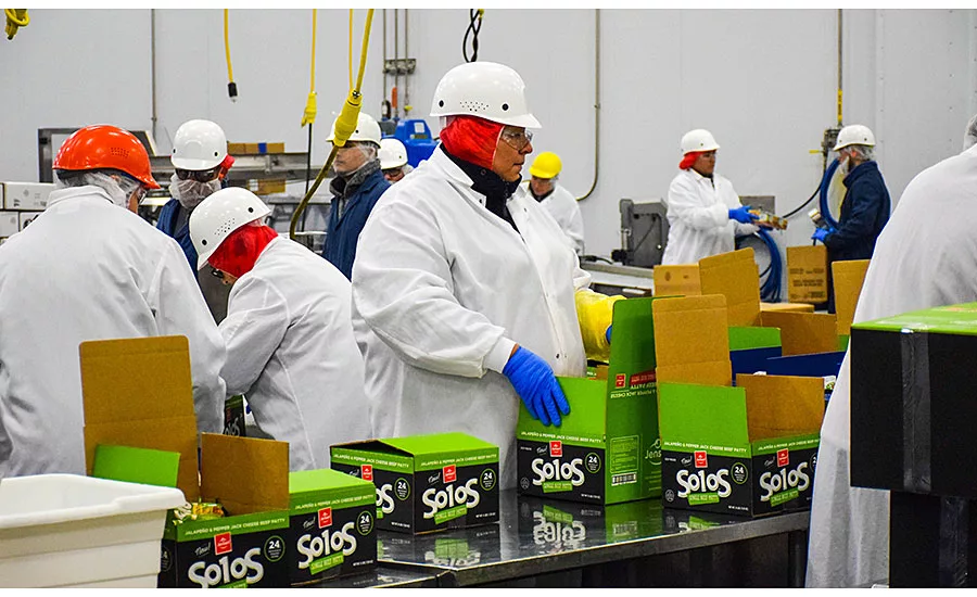 Jensen Meats Employees with Solos Packaging