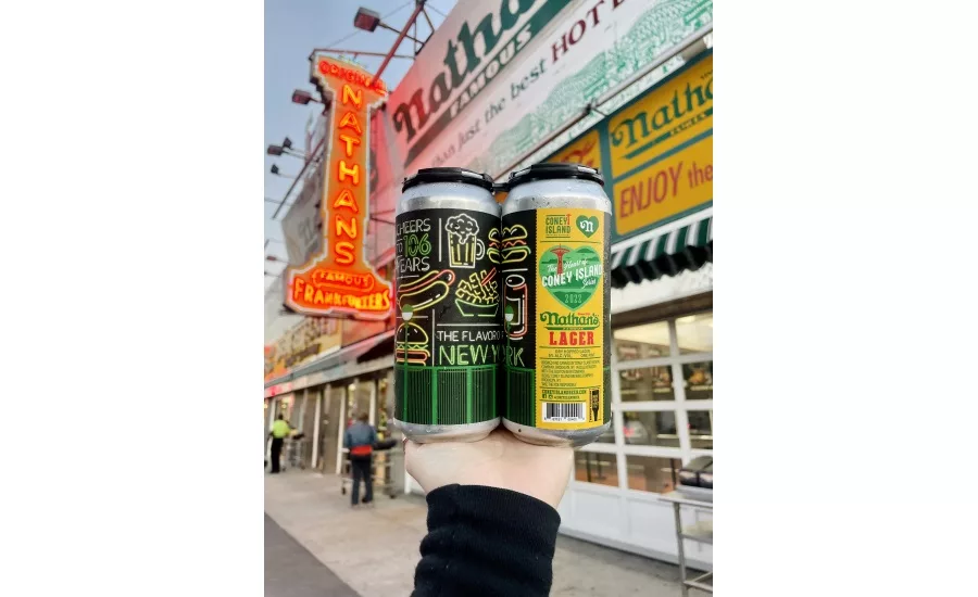 Nathan's Famous debuts limited-time lager with Coney Island Brewing Co.