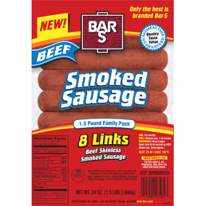 Bar-S skinless sausage new product