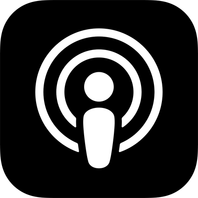 white Apple Podcasts icon